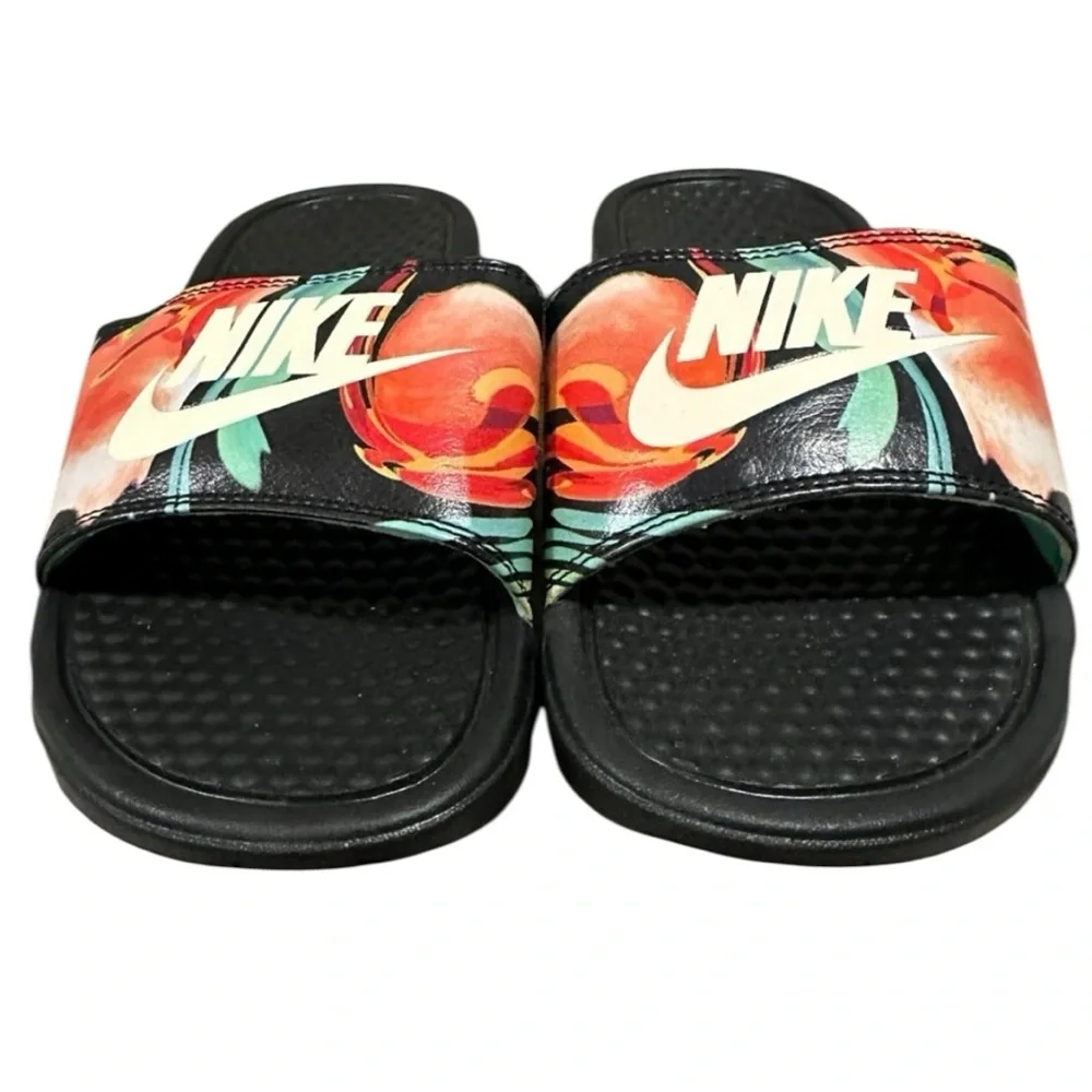 Women’s Nike Benassi Tropical Floral Slip on Slides, Size 6. NEW! - Picture 2 of 10